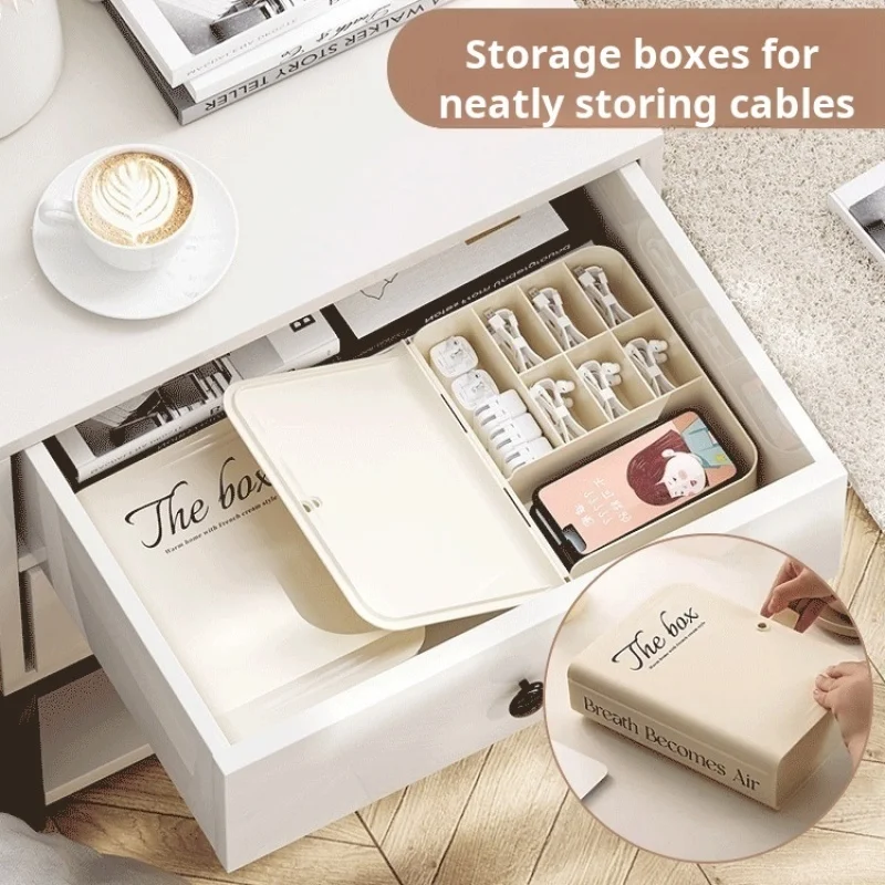 Mobile phone case data cable storage box with lid