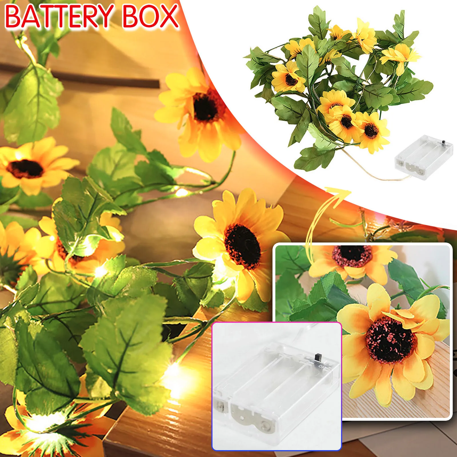 

Уличная лампа с имитацией подсолнуха 5 м и 2 м, подходит для уличной лампы, используется для сада, дерева, террасы, Рождества, свадьбы, детской