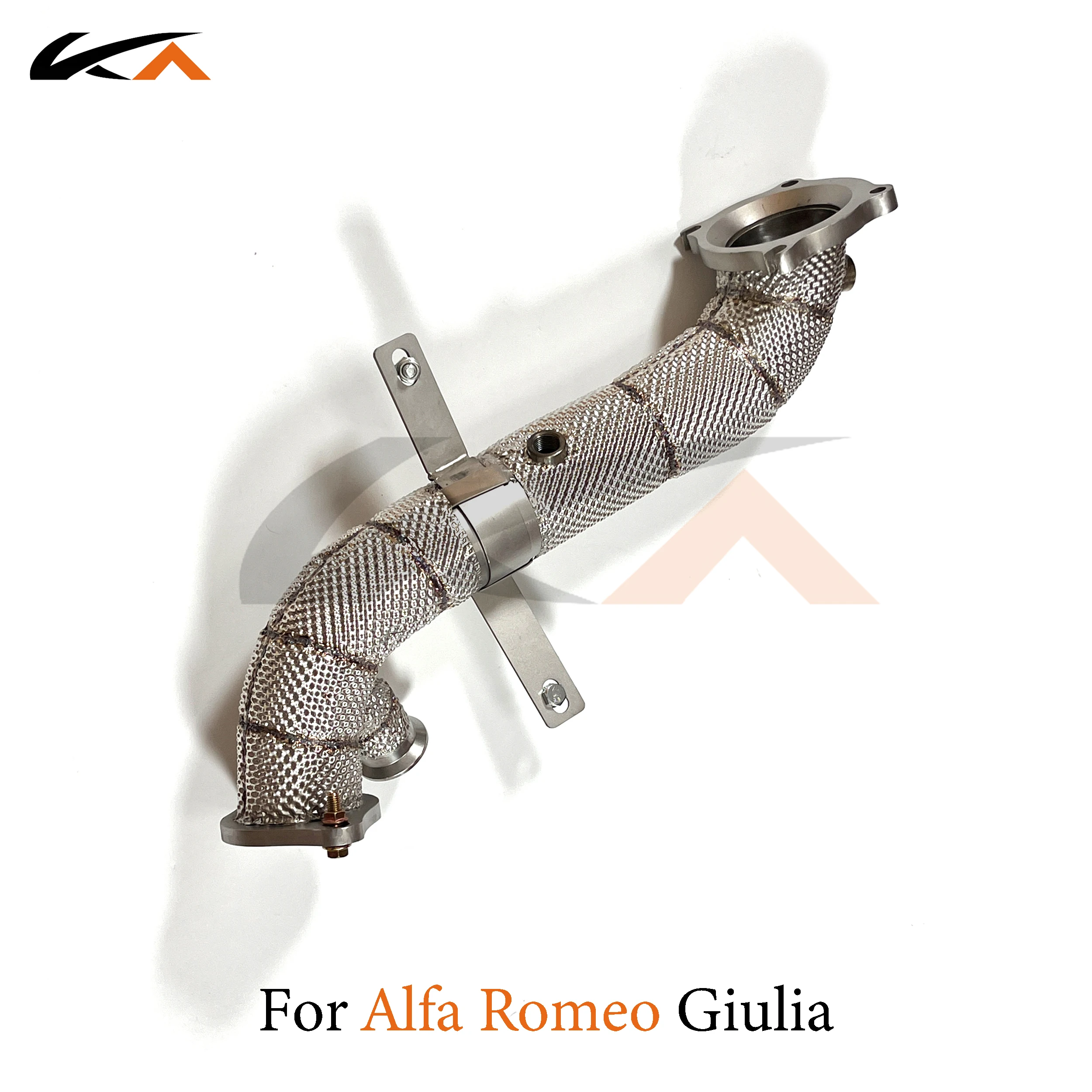 KA Alfa Romeo Giulia 2.0T 액슬 파이프 성능 촉매(열 차폐 포함)용 다운파이프 배기 스테인레스 헤더 조정