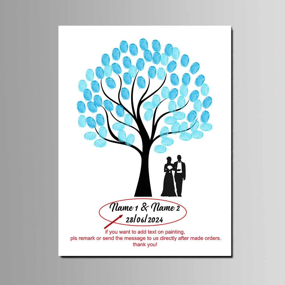 30x40cm Multi Size DIY Fingerprint Tree Canvas Painting Party Favor Guest Signature Book Wedding Events Decoration Gift