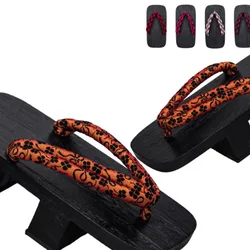 Kimono Toe Shoe Japanese Traditional Geta Clogs Anime Cosplay Costume Flip Flops Oriental Samurai Costume Paulownia Sandals