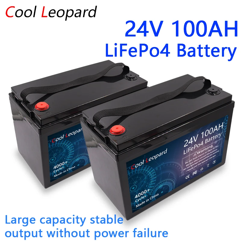 

New 24V 100Ah LiFePo4 Battery Pack Built-in BMS,For Floor Cleaners Caravans,Wheelchairs Wireless Communication Equipment