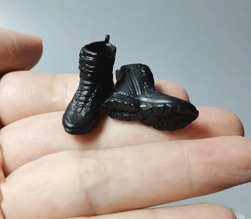 

Черные кроссовки CD049 масштаб 1/12, обувь для солдат, однотонные кроссовки, обувь для бега, модель ботинок