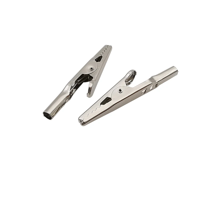 Metal Alligator Clips Connector Crocodile Electrical Test Cable Leads Testing Probe Clip Battery Clamps Length 50mm 10Pcs