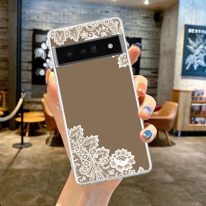 Clear Lace Printed Soft TPU Phone Case
