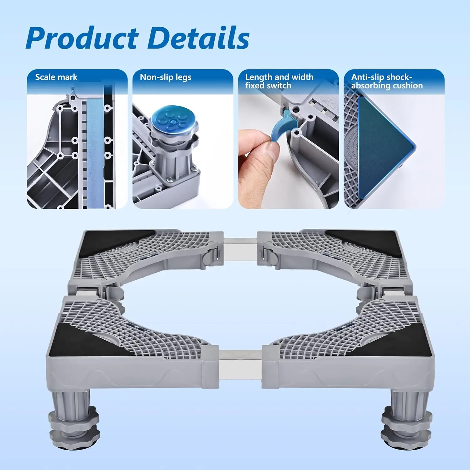 Washing machine base mini fridge base 4 sturdy feet fridge base Washer and dryer non-slip