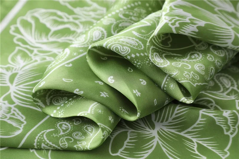 Luxus Blumen druck quadratischen Seiden schal für Frauen Hijab Haar bänder 70cm Halstuch weibliche Satin Schal Band Stirnband – Detail 21