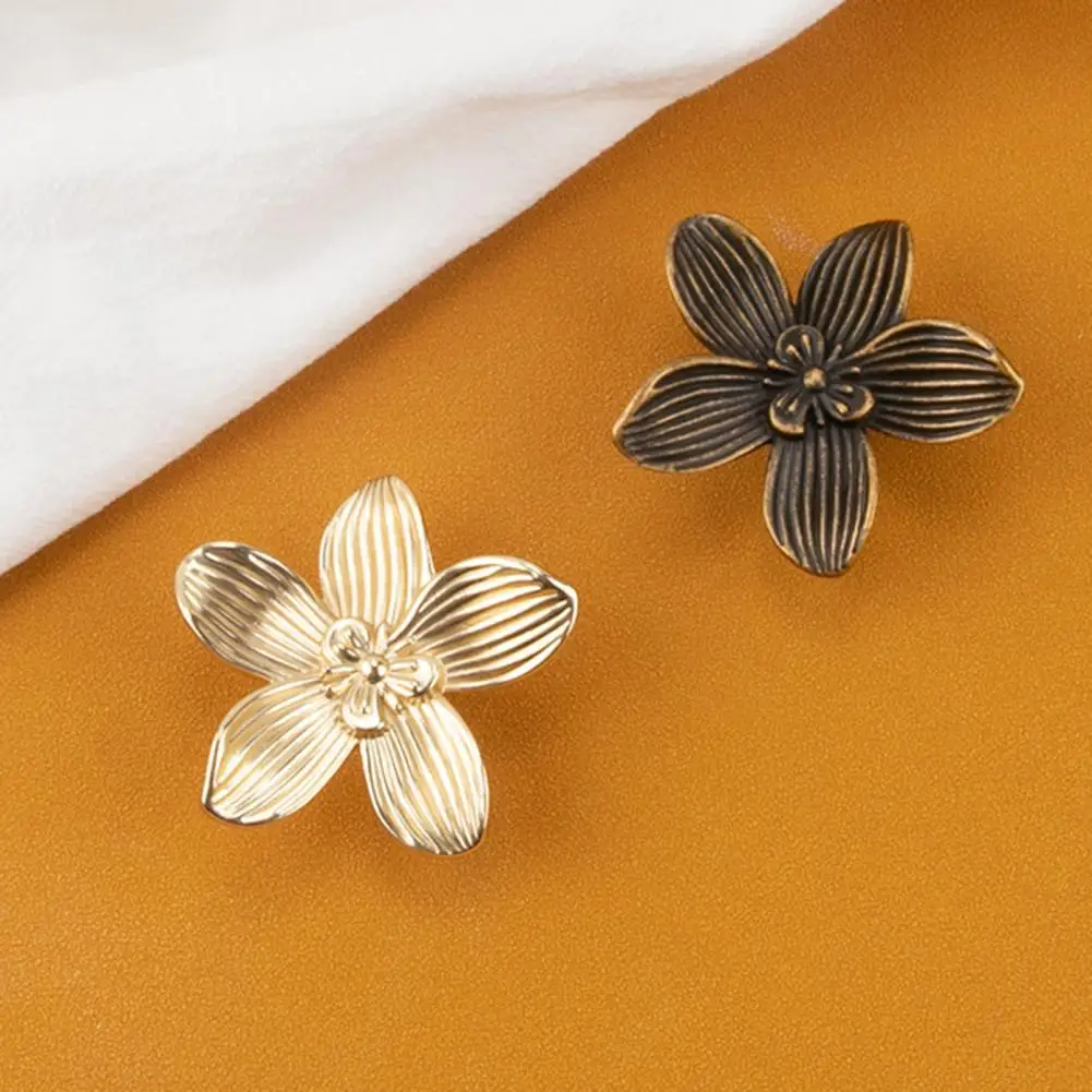 Drawer Hardware Replacement Metal Furniture Handle Elegant Flower Leaf Cabinet Handle for Dresser Drawer Wardrobe Heavy Duty