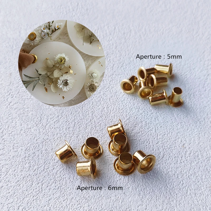 20Pcs Candle Wax Buttonhole Kit Durable Metal Candle Eyelet Grommets DIY Scented Candle Tablets Making Tool Accessories