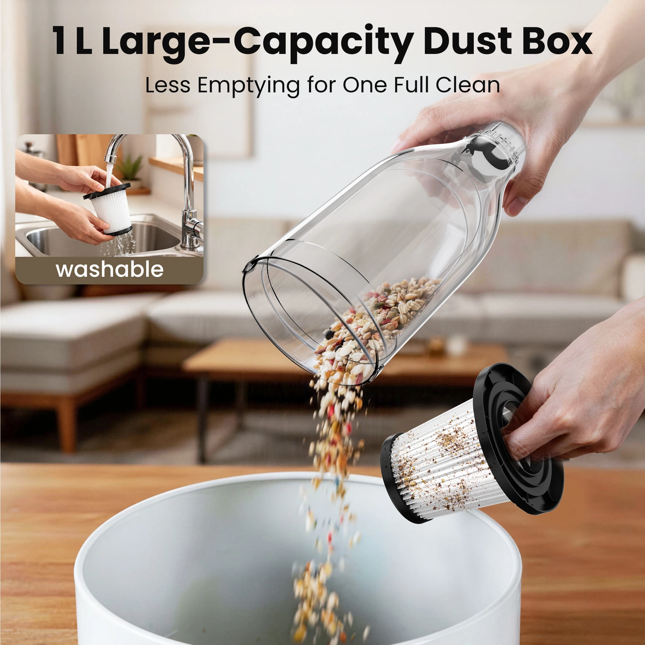 INSE R7 Corded Vacuum Cleaner 600W Powerful Handheld Stick Vacuum 3 in 1 Lightweight Vacuum Cleaners for Carpet Floor Pet Hair 5