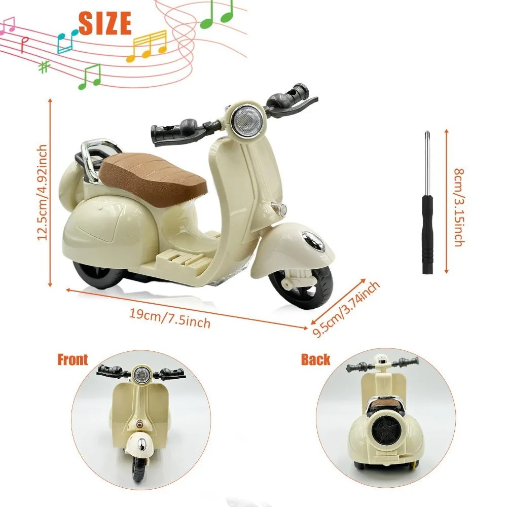 Labubu Scooter Toy With Light & Music - 360° Rotating Mini Motorcycle, Battery Powered, Desktop Decor For Dolls (Pink)