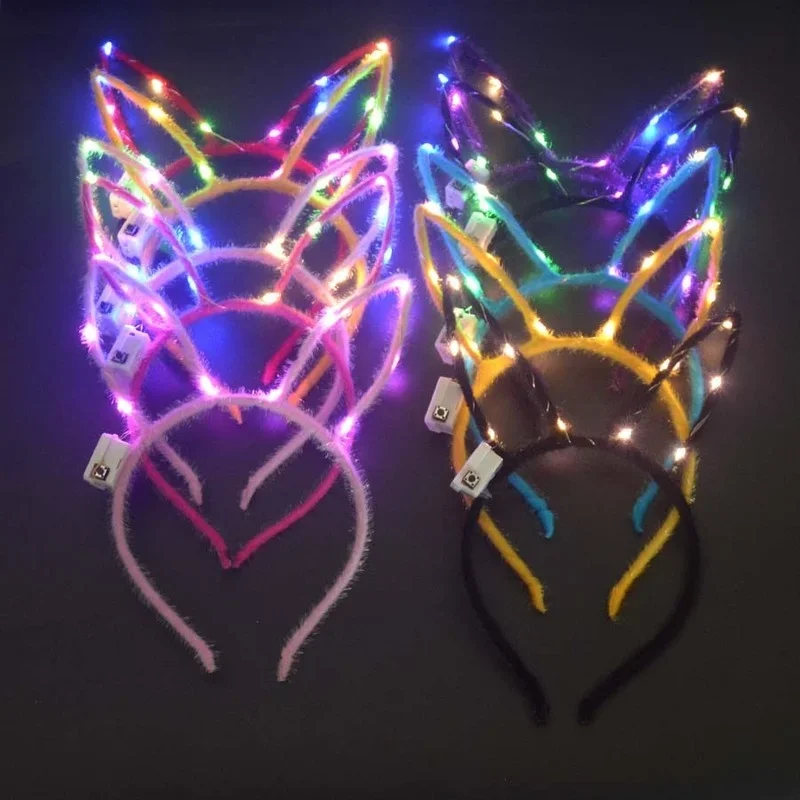

24pcs Women Girl LED Bunny Ear Hairband Headband Rabbit Neon Rave Lights Gift Birthday Glow Party Supplies