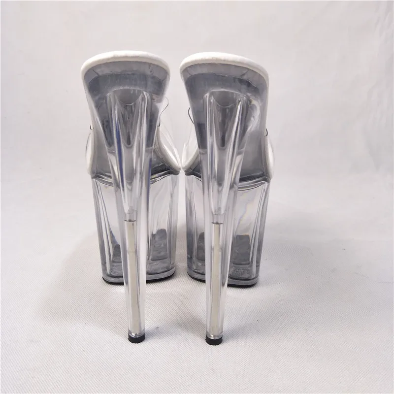Summer 8 inch transparent heels, gorgeous crystal 20 cm sexy women's shoes, club stage dance shoes