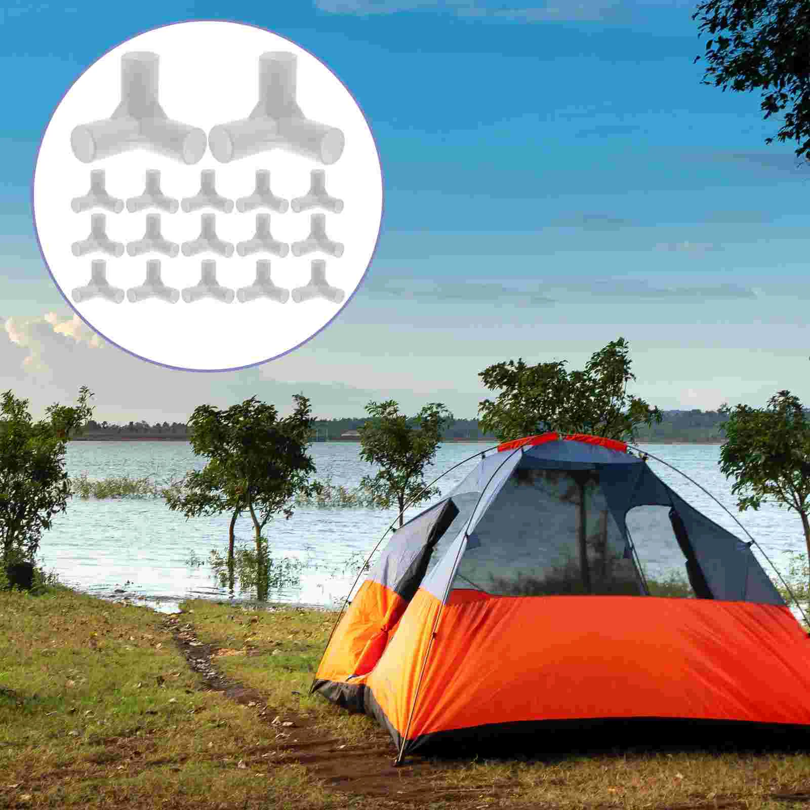 

20 Pcs Tee Joint Tents Awning Connector for Canopy Elbow Frame Fittings Plastic Supports Kit Parts Replacement Pole