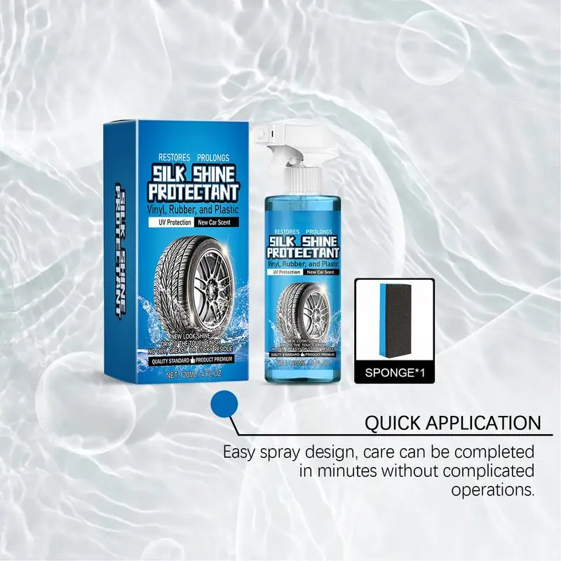Wheel Cleaner Spray Powerful Vehicle Wheel Cleaner 120ml Auto Shine Rubber Part Portable Tire Shine Tire Stain