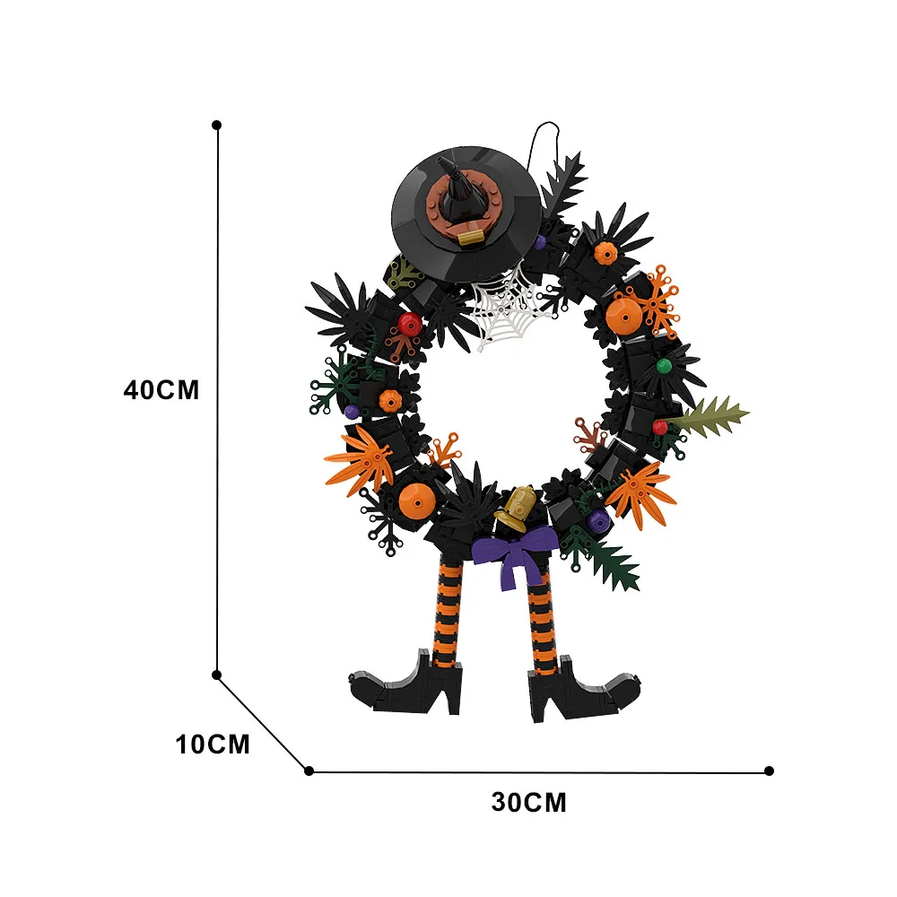 Moc Halloween Kranz Modell Bausteine Urlaub Event Party Dekoration Ornamente Girlande montiert Ziegel Spielzeug Weihnachts geschenke – Detail 6