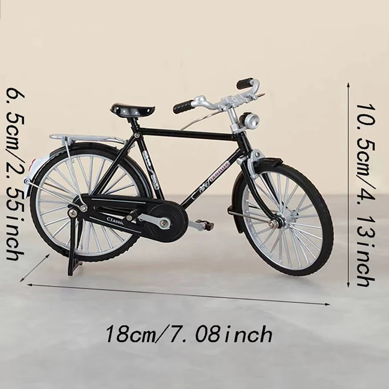 1:10 Model Alloy Retro Bike Diecast Decoration Bike Toys Metal Toy Black Bicycle Simulation Collection Gifts for boys