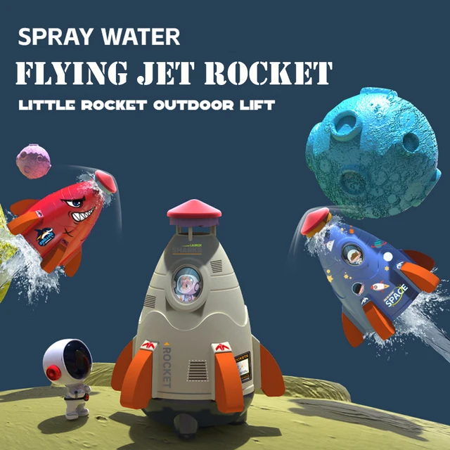 Víz Sugárhajtású Rakéta Hajtóerő Kültéri Víznyomás -Szabályozó Kócos Sprinkler Forgó Repülõ Splash Játék Nyári Gyerekeknek - Image 2
