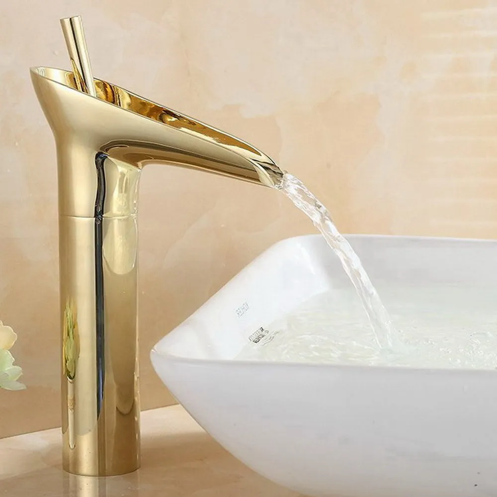 

Luxury Gold Color Brass Bathroom Faucet Basin Mixer Bathroom Tap Bathroom Sink Basin Mixer Tap Ngf057