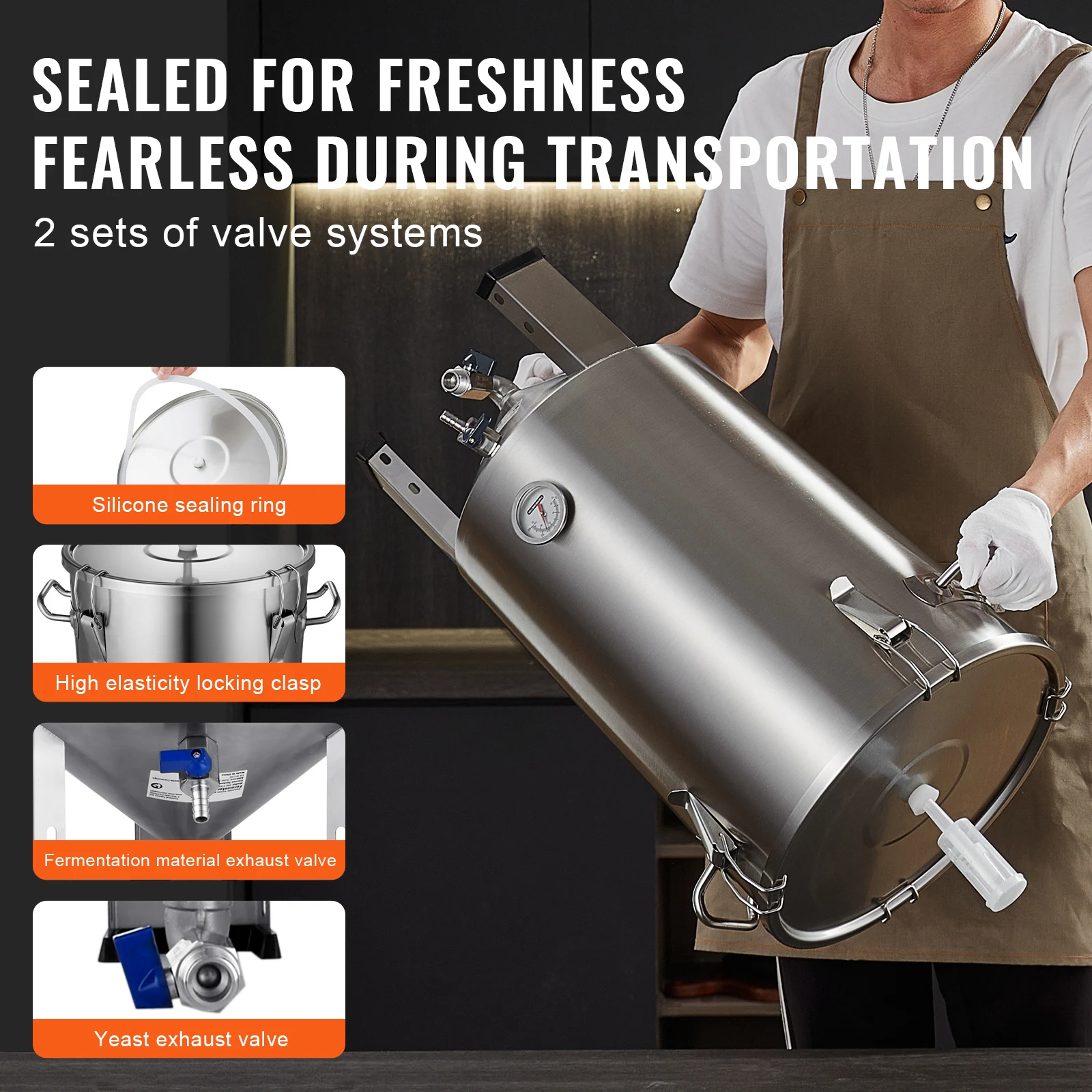 8 16 GALLON Beer Brew Fermentor Brew Bucket Fermentor for Brewing Home Brewing Supplies with Base Kettle Stock Pot SucceBuy home beer brewer kit