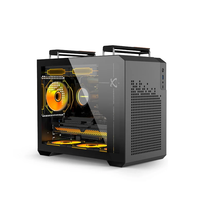 Power Train X300 MINI-ITX Handheld Computer Case Glass Side Transparent 240 Water Cooled MATX Desktop Small Host