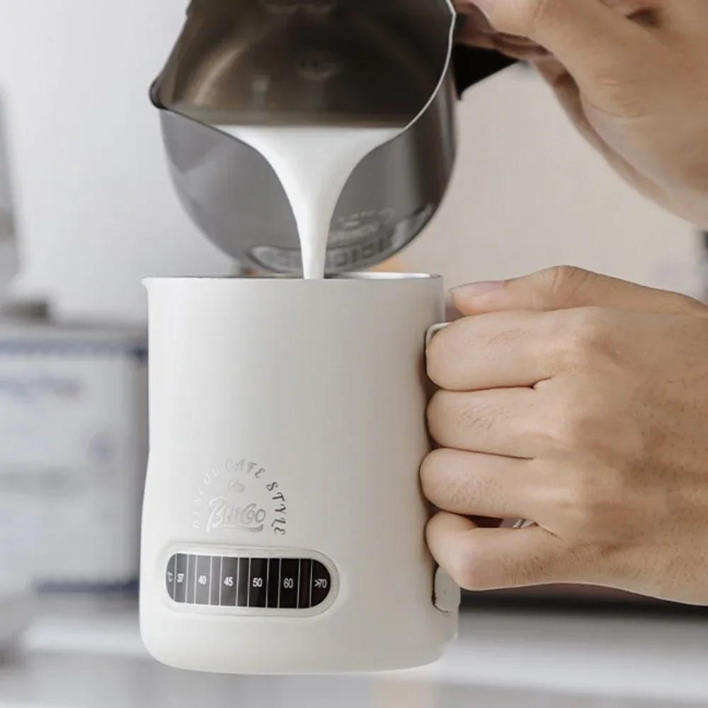 Milk Frothing Jug 400ml Temperature Display Stainless Steel For Latte Art Coffee Barista Accessory