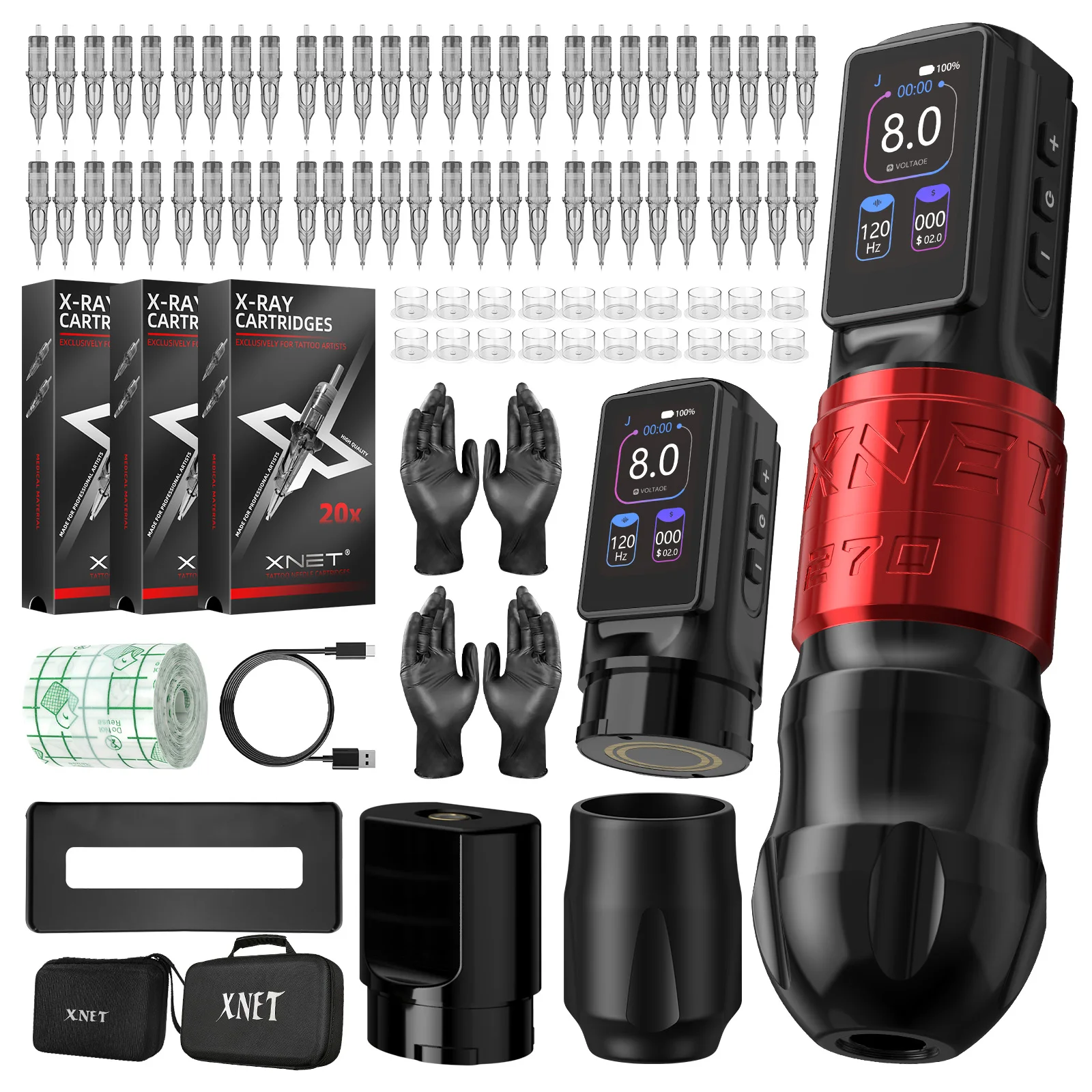 XNET Wireless　tattoo machine set Amazon.com: Xnet Tattoo Gun Kit - Rotary Tattoo Machine Kit