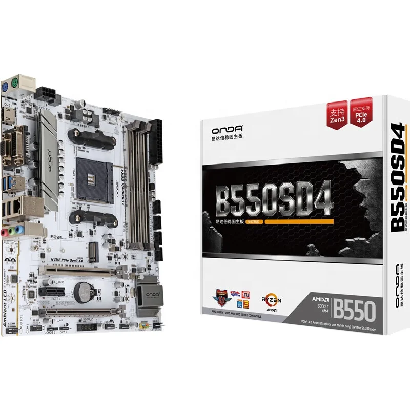 Scheda Madre Onda B550 Sd4-W Pc Ddr4 Supporta Scheda Madre Da Gioco Amd B550/Socket Am4 5700X/5600/5500