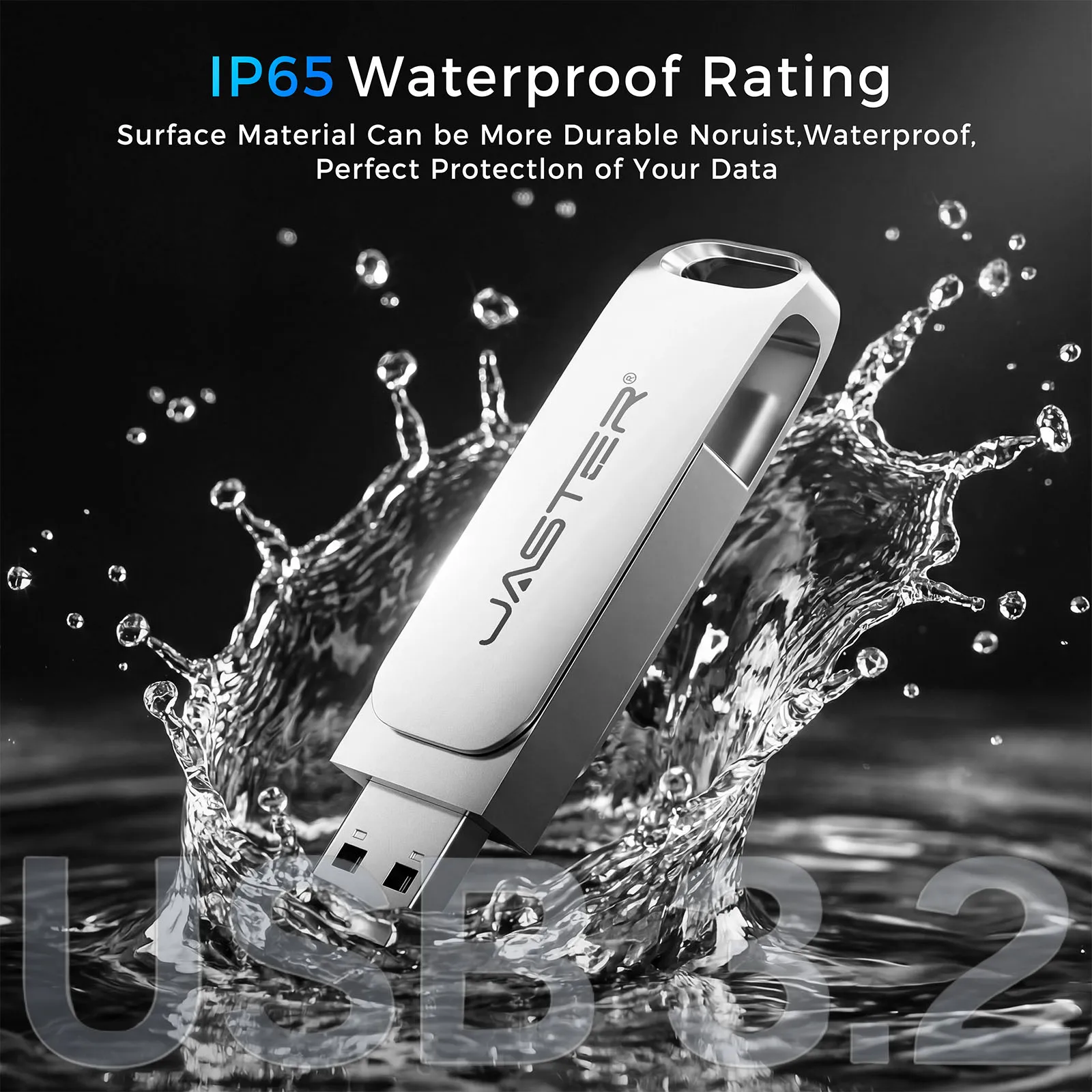 128GB USB 3.2 플래시 드라이브 100MB/s 고속 2in1 TypeC OTG 펜 드라이브 방수 대용량 저장 장치(전화 컴퓨터 PC 저장 장치용) ?