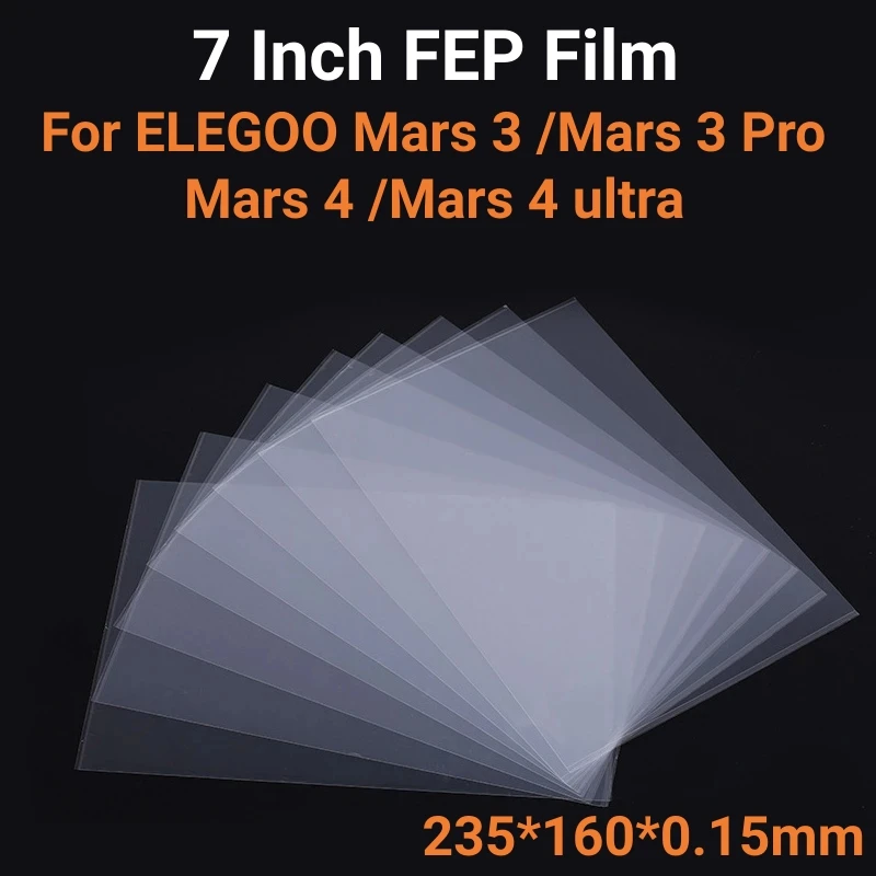 5 Pezzi Film Fep Da 7 Pollici 235X160X0,15Mm Per Elegoo Mars 3 Mars 3 Pro Mars 4 Mars 4 Ultra Pezzi Di Ricambio Per Stampante 3D Accessori Lcd Sla