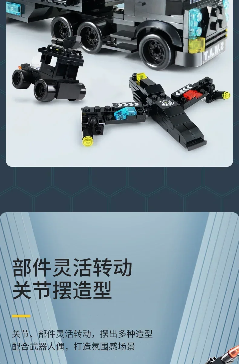 Police vehicle building blocks kit