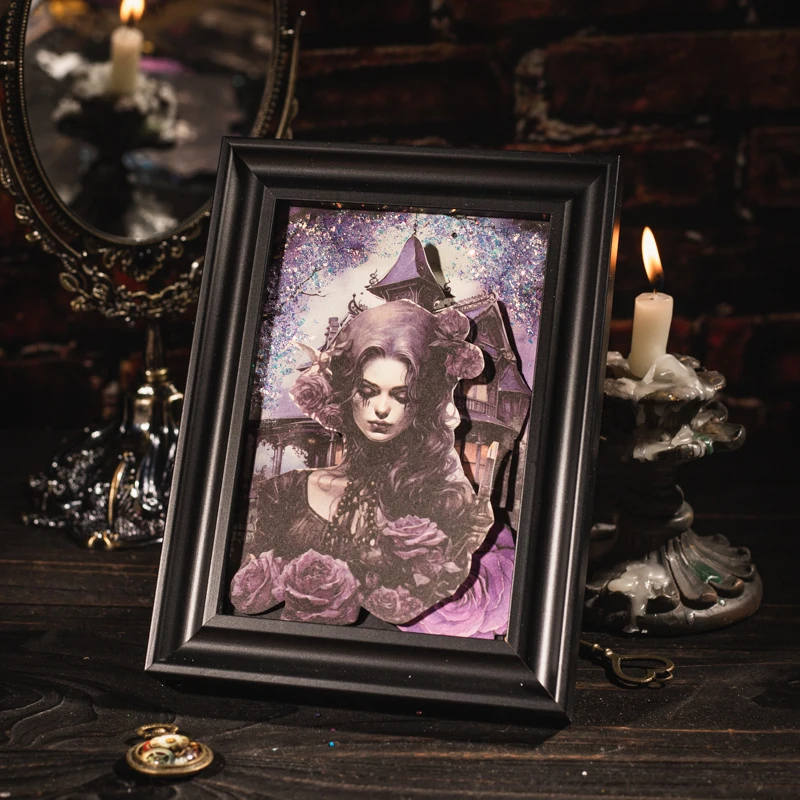 Yoofun 30 Sheets Gothic Tale Vintage Dark Style Character Collage Material Paper Creative DIY Junk Journal Background Paper 3