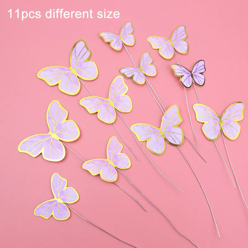 13pcs rosa e viola farfalla felice compleanno torta toppers,Farfalla Glitter decorazioni di compleanno per donne e ragazze,personalizzato topper torta verdi rosa per festa di birthday decorazioni