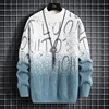 Harajuku Sweater Men's Y2K Knitted Letter Printing Sweater Men's Wool Pullover Men's Retro Knitted Color Block Tops 2