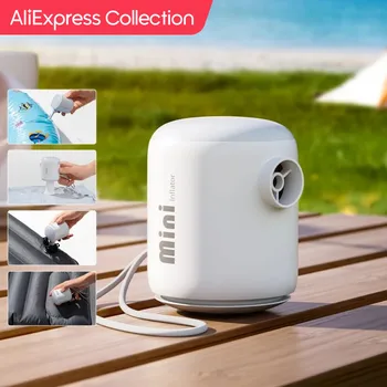 AliExpress 컬렉션 Baseus 미니 에어 펌프 에어 매트리스를 위한 휴대용 전기 팽창기 펌프 팽창 디플레이트 침대 수영 반지