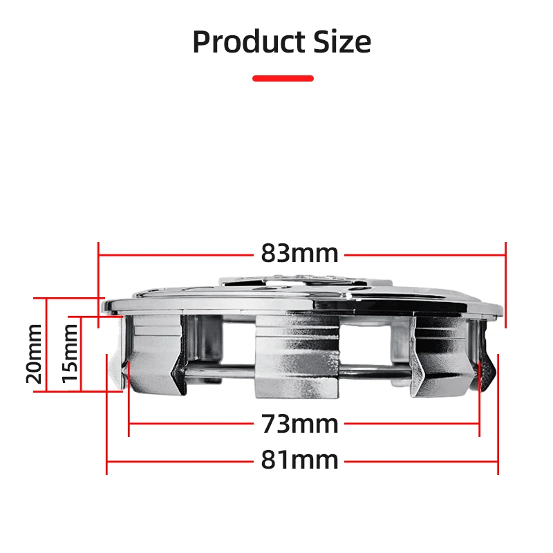 83mm 4개 ABS 자동차 휠 허브 센터 커버 교체 배지 캐딜락 에스컬레이드 9595891 액세서리에 적합