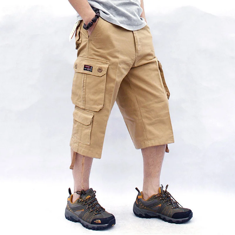 

Summer men's seven-point overalls tide brand loose large size cotton five-point shorts fat 7-point cargo pants plus