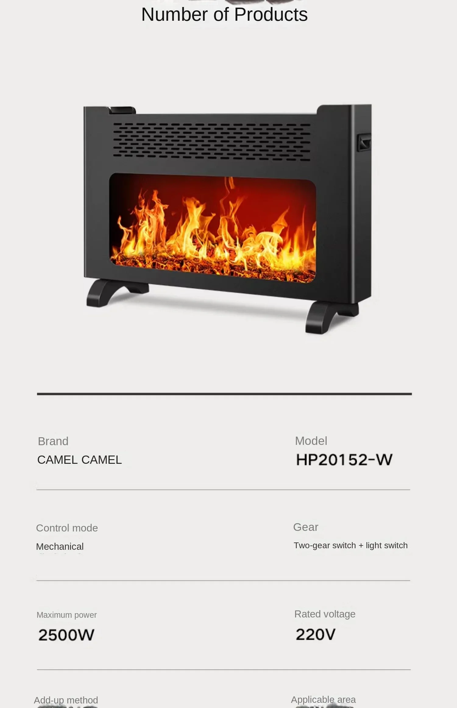 220V Camel heater for household energy-saving fireplace, graphene indoor electric heating 3