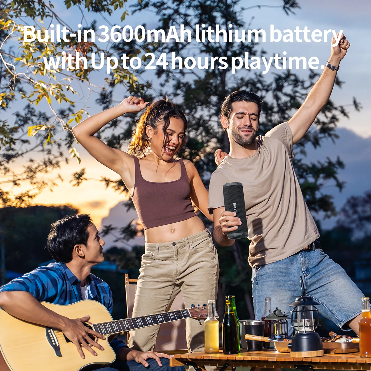 MLOVE P2 Portable Bluetooth 5.3 Dual Speakers RGB Lights IPX7 Waterproof TWS Connectivity Speaker bluetooth speaker portable speaker