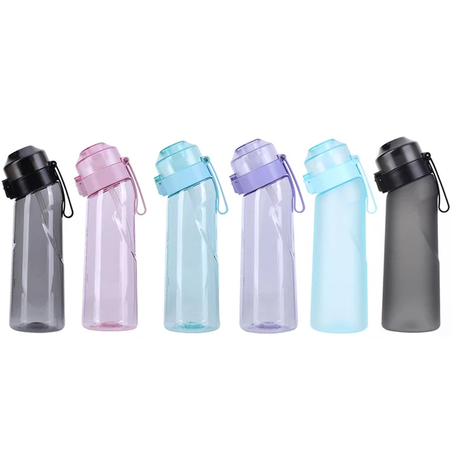  Napolju Air Water Bottle,650ML Scent Water Cup with 7 Flavour  Pods,Leak Proof Sports Water Cup with Straw Suitable for Outdoor  Sports,Gifts From Friends, Birthday Gifts (Black) : Sports & Outdoors