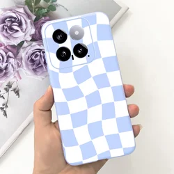 Cute Love-Heart Candy Color Soft Silicone Protective Phone Case for Xiaomi 14 (Fluorescent Green)