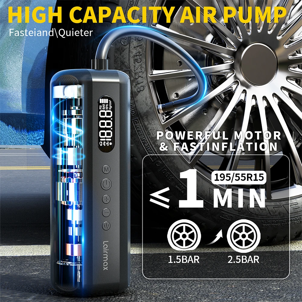 150PSI/19Cylinder Portable Air Pump Electric Tie Inflator Digital Pressure Gauge Fast Inflation Car Tires Bikes Balls air pump electric tire inflator air compressor pump air compressor tire inflator inflatable pump