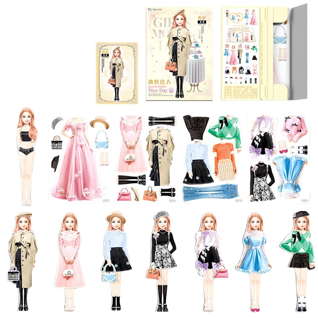 Magnetic Princess Dress Up Paper Doll Pretend Play Toys Magnet People  Clothes Puzzles Game Created Imagine Set Birthday Gift 