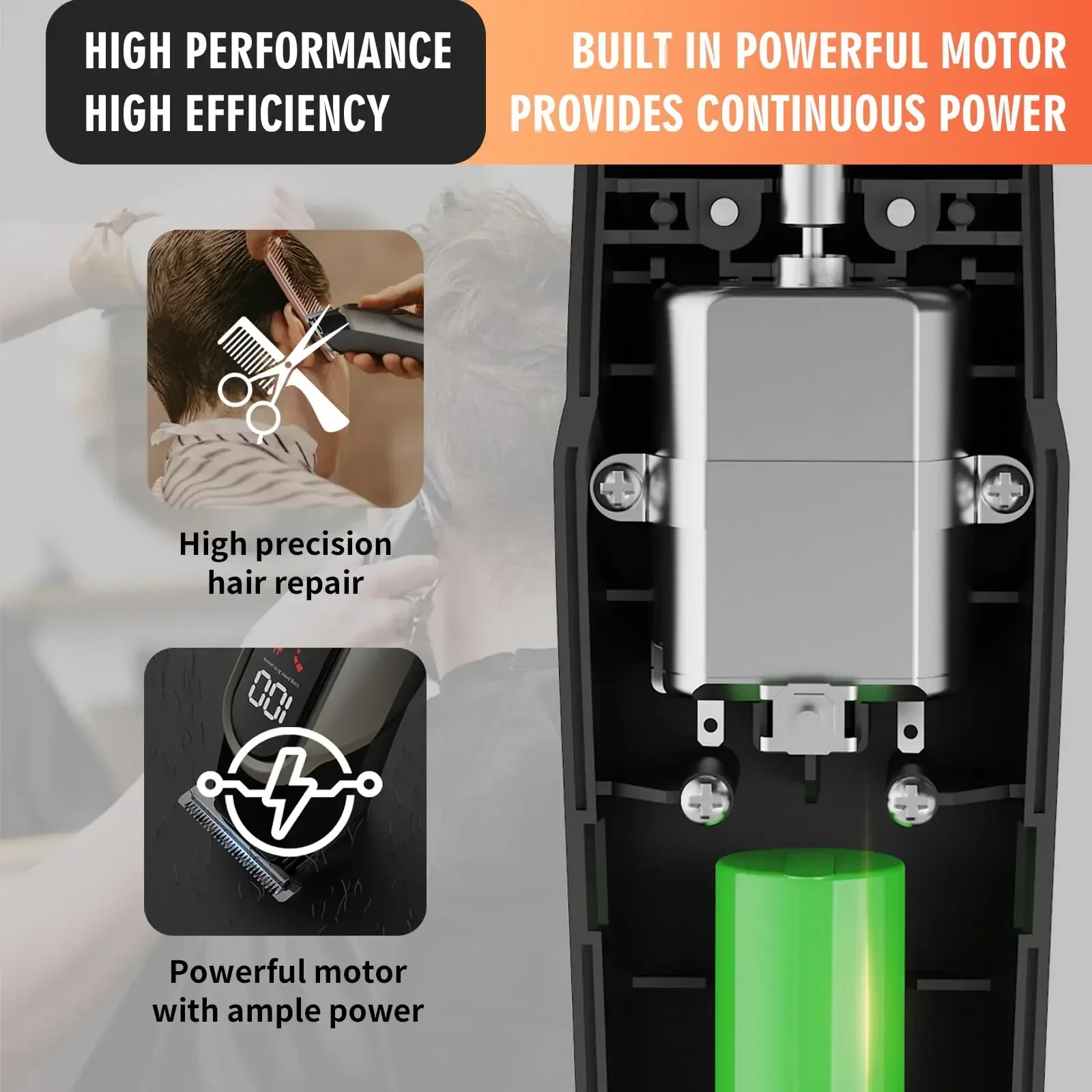 Hair Clippers for Men Professional 5 in 1 Cord/Cordless Beard Nose Ear Body Grooming Kit Hair Clipper Trimmer with Smart Charge 4