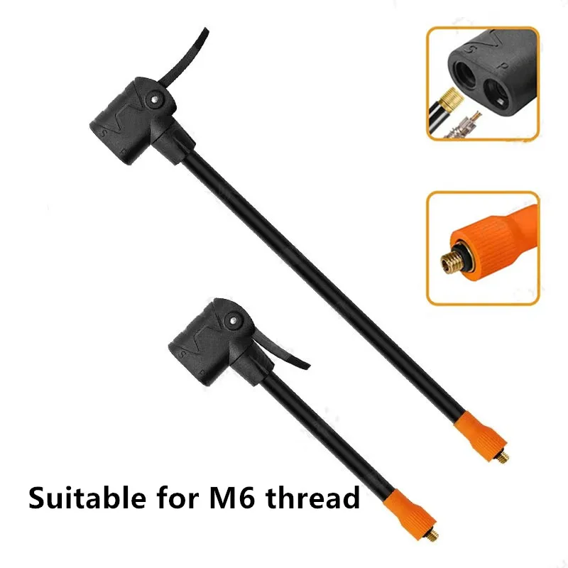 M6 thread locking air chuck with air tube standard tire valve fine thread suitable for M6 thread integrated pump air chuck