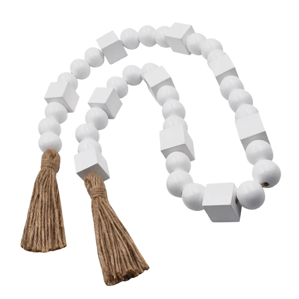 

Rope Wooden Bead Pendant Garland Hanging Bathroom Decorations Beads Garlands Home Housewarming Gift Tassel Wreaths