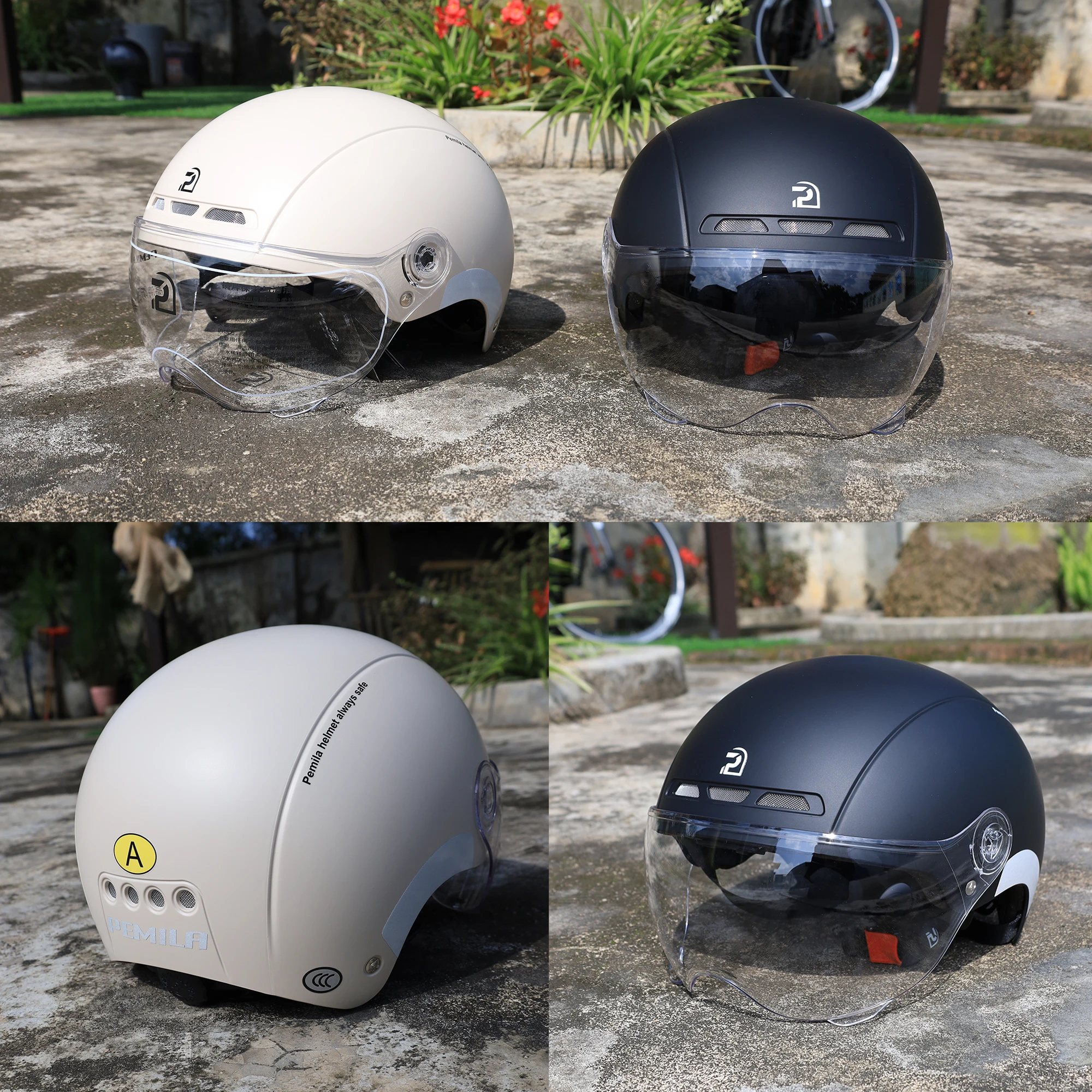 Casque Moto Open Face - Double Pare-Soleil, ABS, Ventilation, Pour Scooter, Cyclomoteur