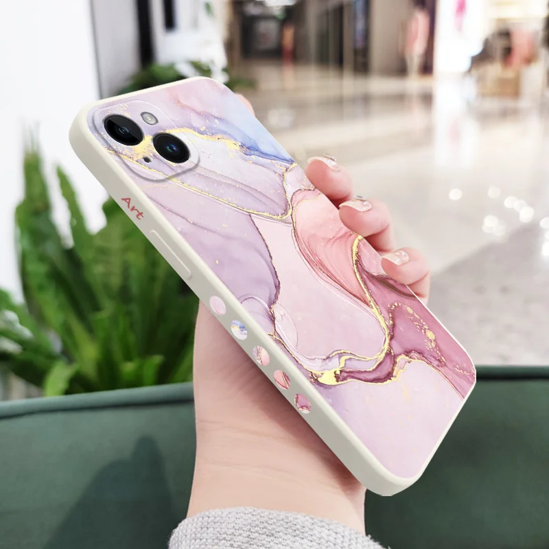 Elegant Marble Texture Silicone Phone Case - Premium Protection and Style