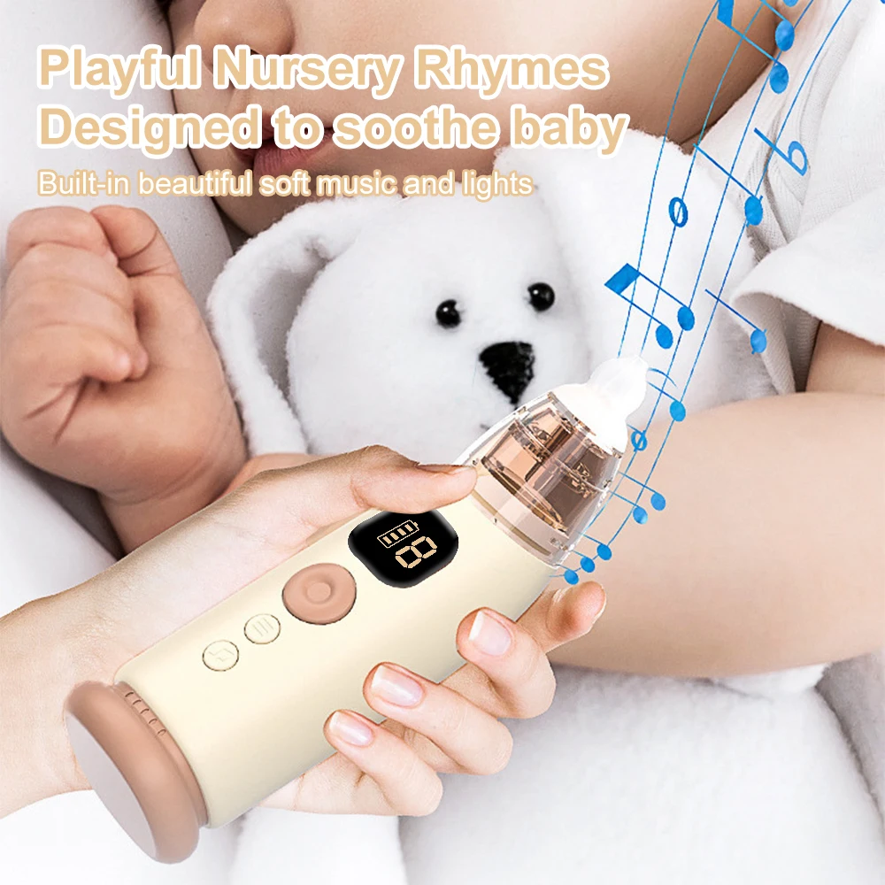 Baby Nose Cleaner Soothing Music Silicone Adjustable Suction Child Nasal Aspirator Safety Convenient Electric Nasal Aspirator