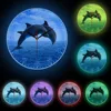 Two Jumping Dolphins Seascape Blue Wall Clock Deep Ocean Waters With Porpoise Silent Movement Wall Watch Sea Animals Wall Art 6